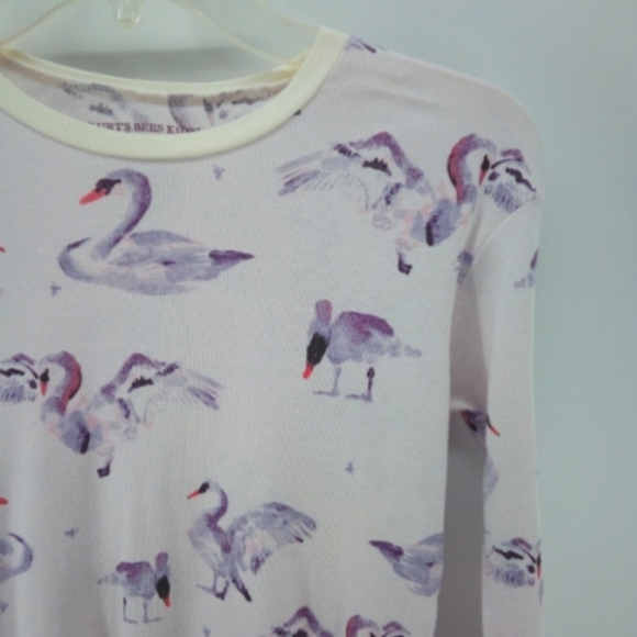 Burt's Beex Kids Swan Pink Purple Snug Fitting 14 Pajama Top PJ - Picture 3 of 7